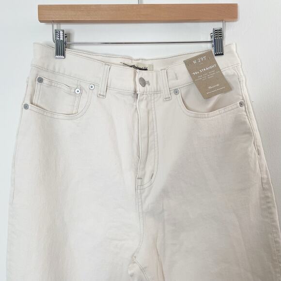 Madewell Cream Straight Leg Jeans, 29T - Picture 5 of 10